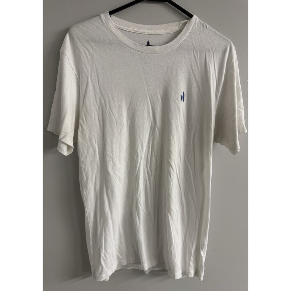 johnnie-O White Surf Graphic Back Logo T-Shirt Men’s M Cotton